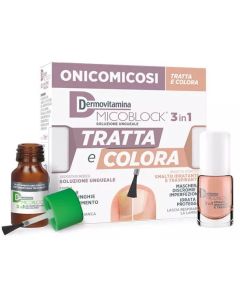 Pasquali Dermovitamina Micoblock Tratta E Colora 3 In 1 Soluzione Ungueale 7 Ml + Smalto Idratante Traspirante 5 Ml