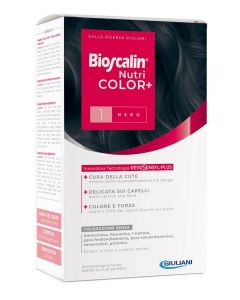 Giuliani Bioscalin Nutricolor Plus 1 Nero Crema Colorante 40 Ml + Rivelatore Crema 60 Ml + Shampoo 12 Ml + Trattamento Finale Ba
