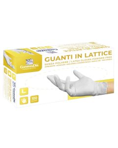 GUANTI LATTICE C/POLV M 100PZ